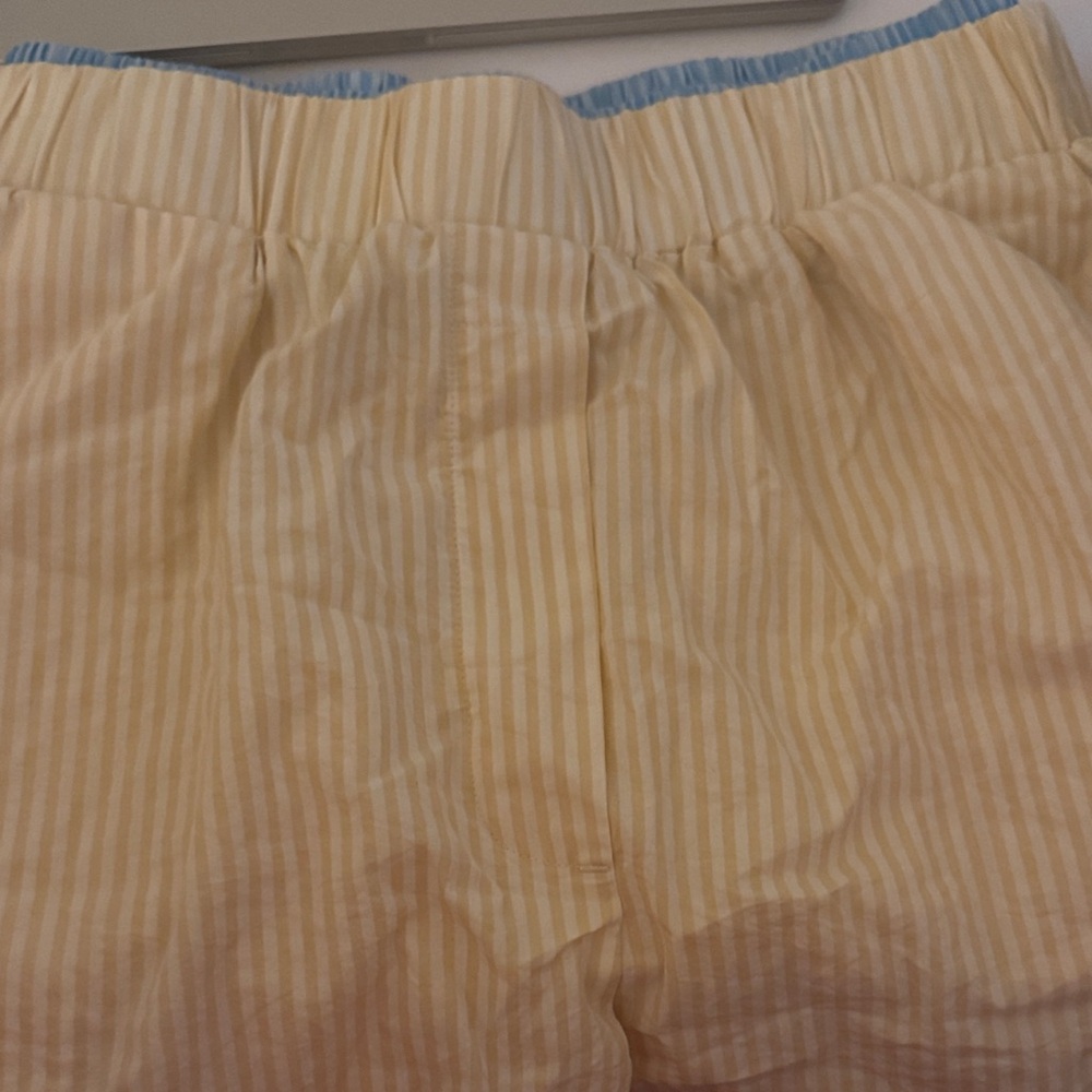 Daily Drills Striped Shorts in Cream and Blue